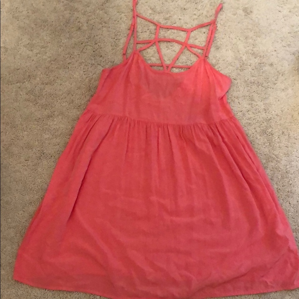 Coral spaghetti strap dress